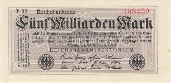 5 Milliarden Mark ro.120c V